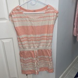 Loft pink and off white short dress/beach cover up